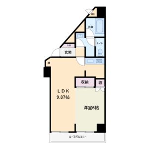 海前売マンション　南房総市白浜町白浜　1LDK　520万円 間取り