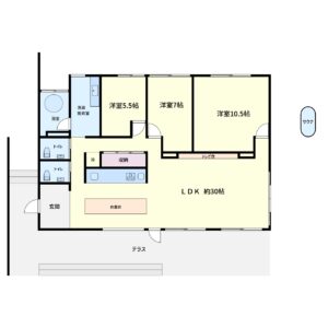 築浅海浜売別荘 館山市洲宮 3LDK 1億4800万円 間取り