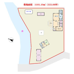 川沿い築浅売家　安房郡鋸南町市井原　2SLDK＋1DK離れ　4950万円 物件概略図
