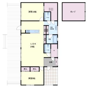 ガレージ付築浅売家 館山市那古 2SLDK 6380万円 間取り