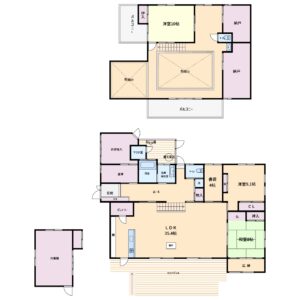 広庭付大型売家　鋸南町上佐久間　3SSLDK　4950万円 間取り