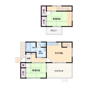 海遠望売別荘 鴨川市宮 2DK 1280万円 間取り