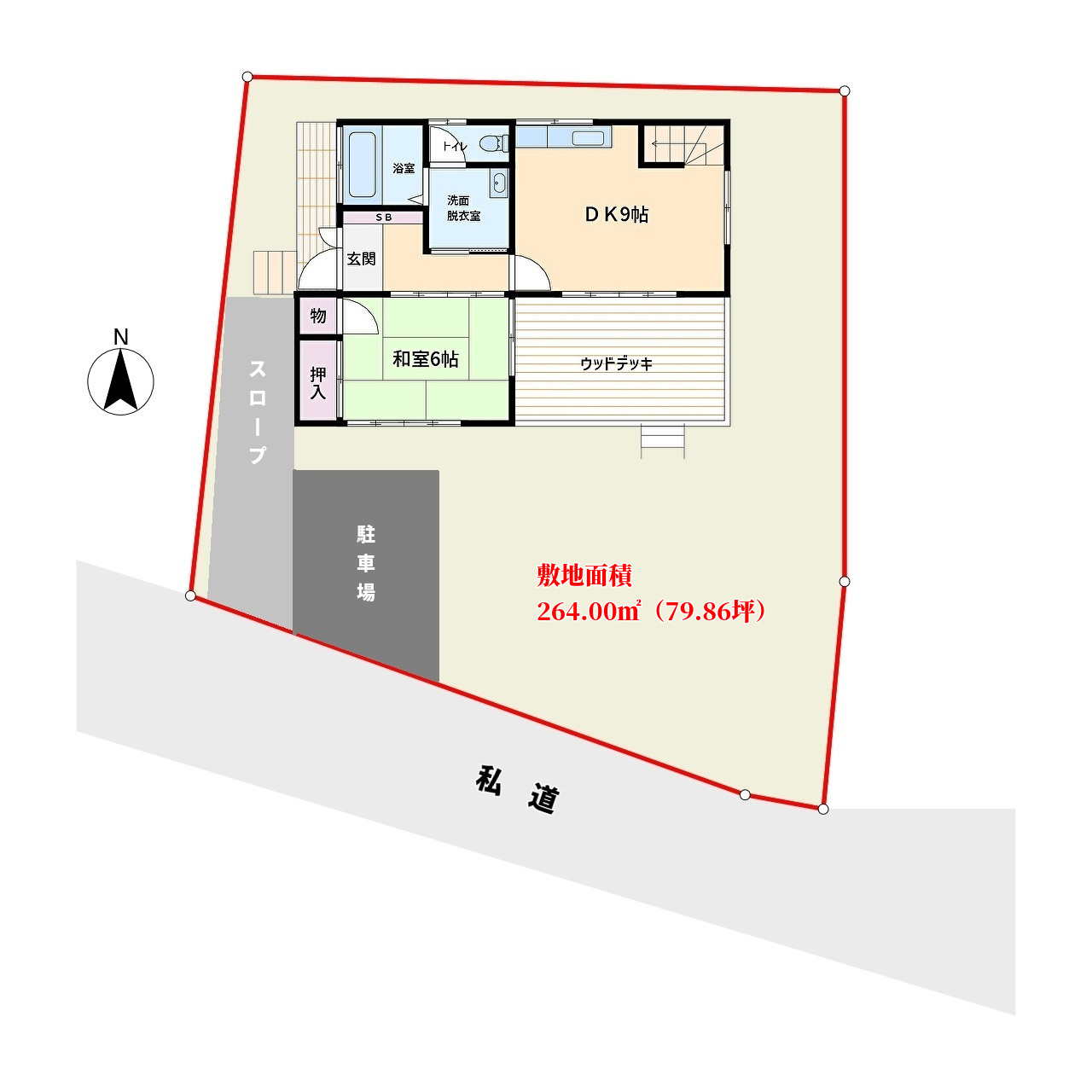 海遠望売別荘　鴨川市宮　2DK　1280万円 物件概略図
