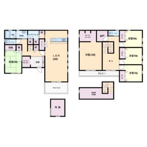 築浅大型売家 館山市南条 5SLDK 4180万円 間取り