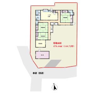 二世帯売家　館山市東長田　3SLDK＋2SLDK　2250万円 物件概略図
