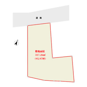 海浜売地　南房総市富浦町多田良　317.26㎡（95.97坪）　880万円 物件概略図