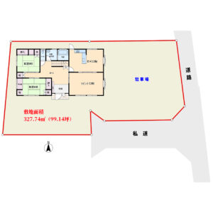 売家　南房総市富浦町深名　5LDK　2500万円 物件概略図