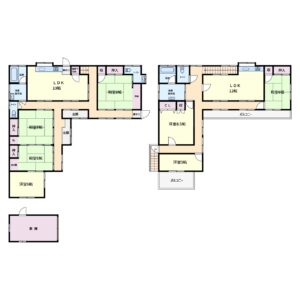 二世帯売家　館山市東長田　3SLDK＋2SLDK　2250万円 間取り