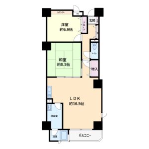 海一望売リゾートマンション　南房総市白浜町滝口　2LDK　800万円 間取り