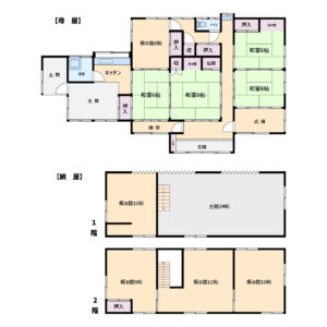 広大敷地付売民家　館山市佐野　5K＋土間　1850万円 間取り
