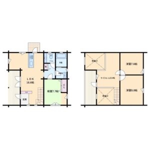 海望売ログハウス　館山市佐野　3SLDK　2800万円 間取り