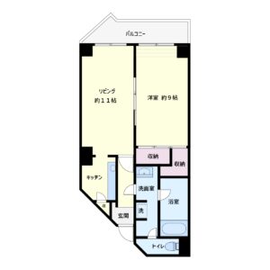 海前売リゾートマンション　南房総市白浜町白浜　1LDK　600万円 間取り