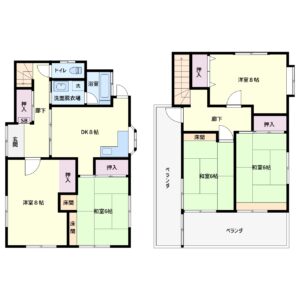 売家　館山市北条　5DK＋屋根裏収納　780万円 間取り