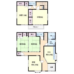 海浜売家　安房郡鋸南町勝山　5DK　820万円 間取り