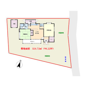 売民家 南房総市和田町下三原 2LDK+サンルーム 770万円 物件概略図