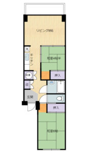 海望売リゾートマンション 館山市洲崎 2LDK 430万円 間取り