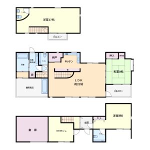 サウナ付売別荘　南房総市富浦町深名　4LDKほか　6400万円 間取り