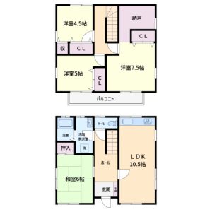 売家 鴨川市太尾 4SLDK 980万円 間取り
