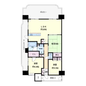 売マンション　館山市北条　3LDK　3280万円 間取り