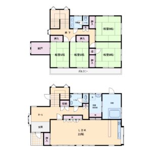 プチ山林付大型売別荘　安房郡鋸南町下佐久間　4LDK　2100万円 間取り