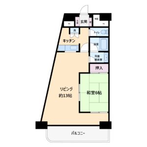 海前売リゾートマンション 南房総市白浜町乙浜 1LDK 880万円 間取り