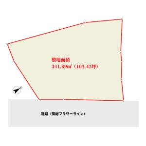 海遠望売地　南房総市千倉町忽戸　実測341.89㎡（103.42坪）　580万円 物件概略図