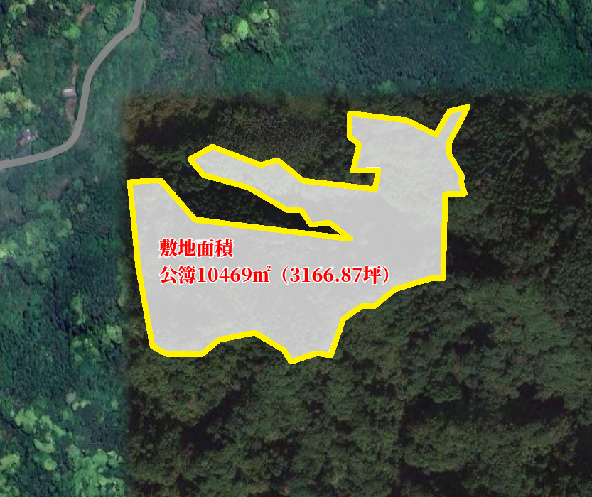 売山林　南房総市山田　7329㎡（2217.02坪）　950万円 物件概略図