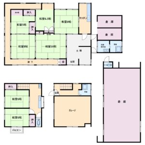 売古民家　鴨川市太尾　5K＋土間 他　800万円 間取り