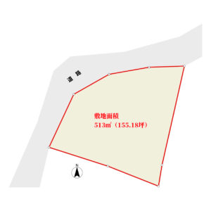 売地　館山市宮城　513㎡（155.18坪）　480万円 物件概略図
