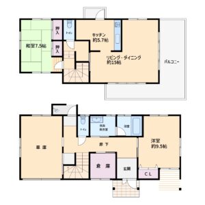 インナーガレージ付海浜売別荘　館山市加賀名　2SLDK＋ロフト他　2380万円 間取り