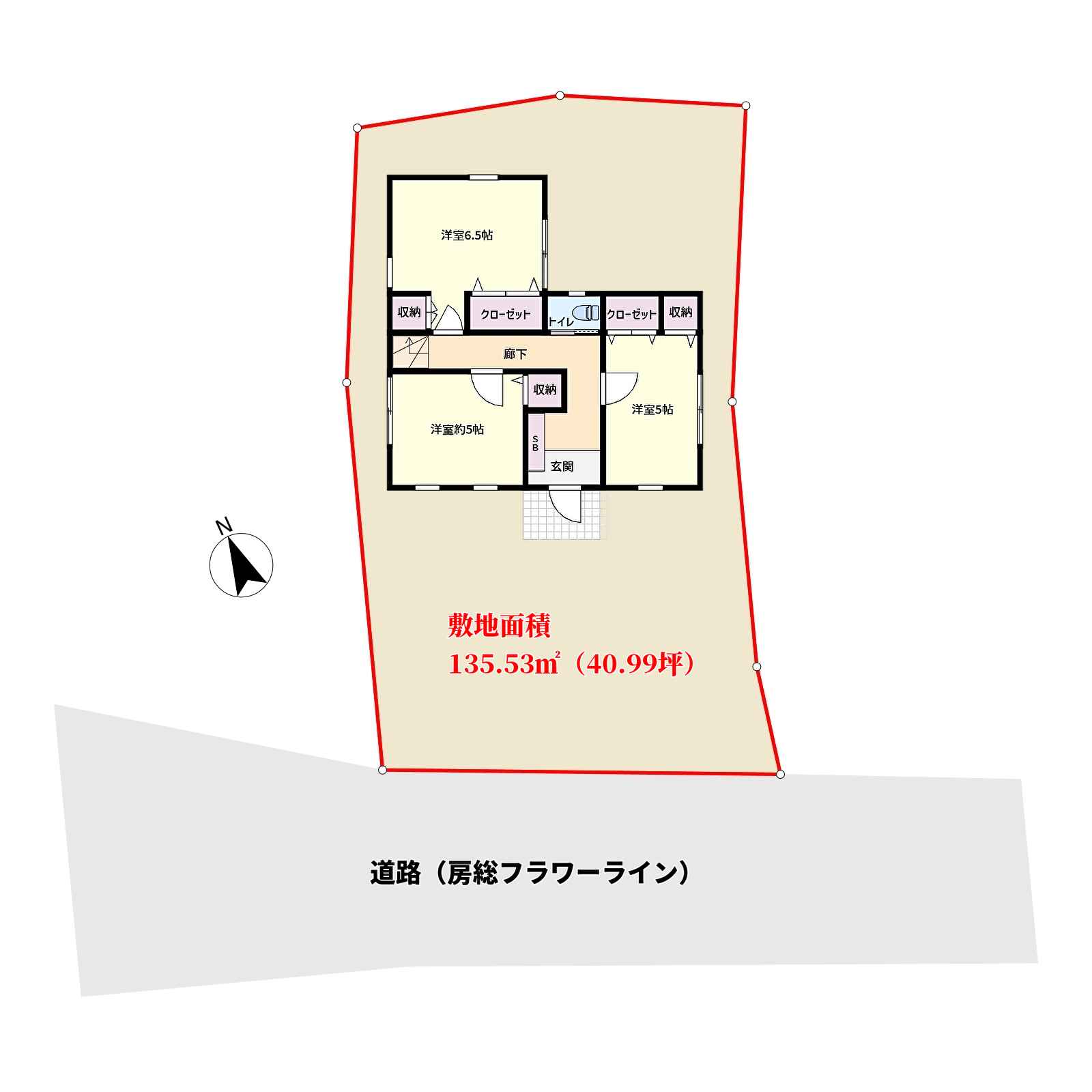 海遠望築浅売家 南房総市白浜町滝口 3LDK 2600万円 物件概略図