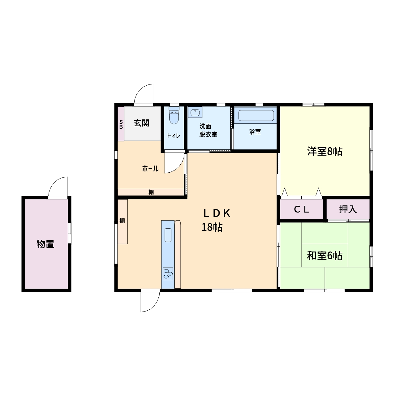 海浜売家 南房総市白子 2LDK 1650万円 間取り