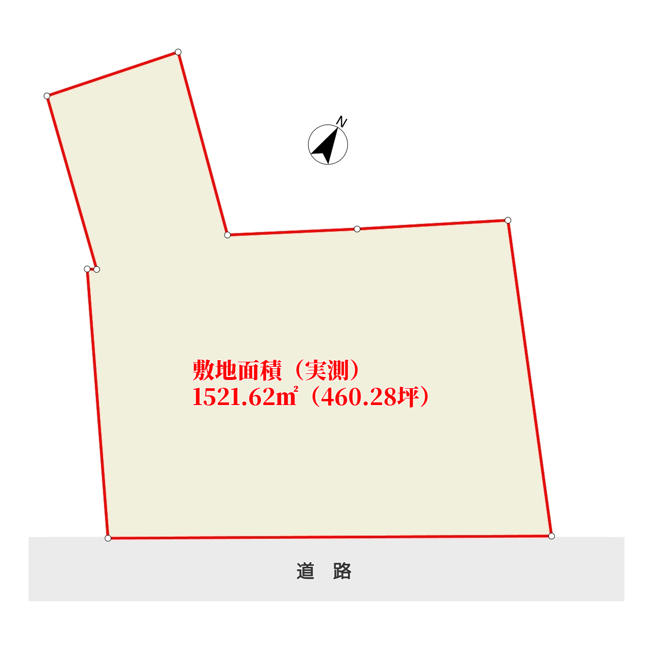 海望売地 南房総市千倉町白子 実測1521.62㎡(460.28坪) 3680万円 物件概略図