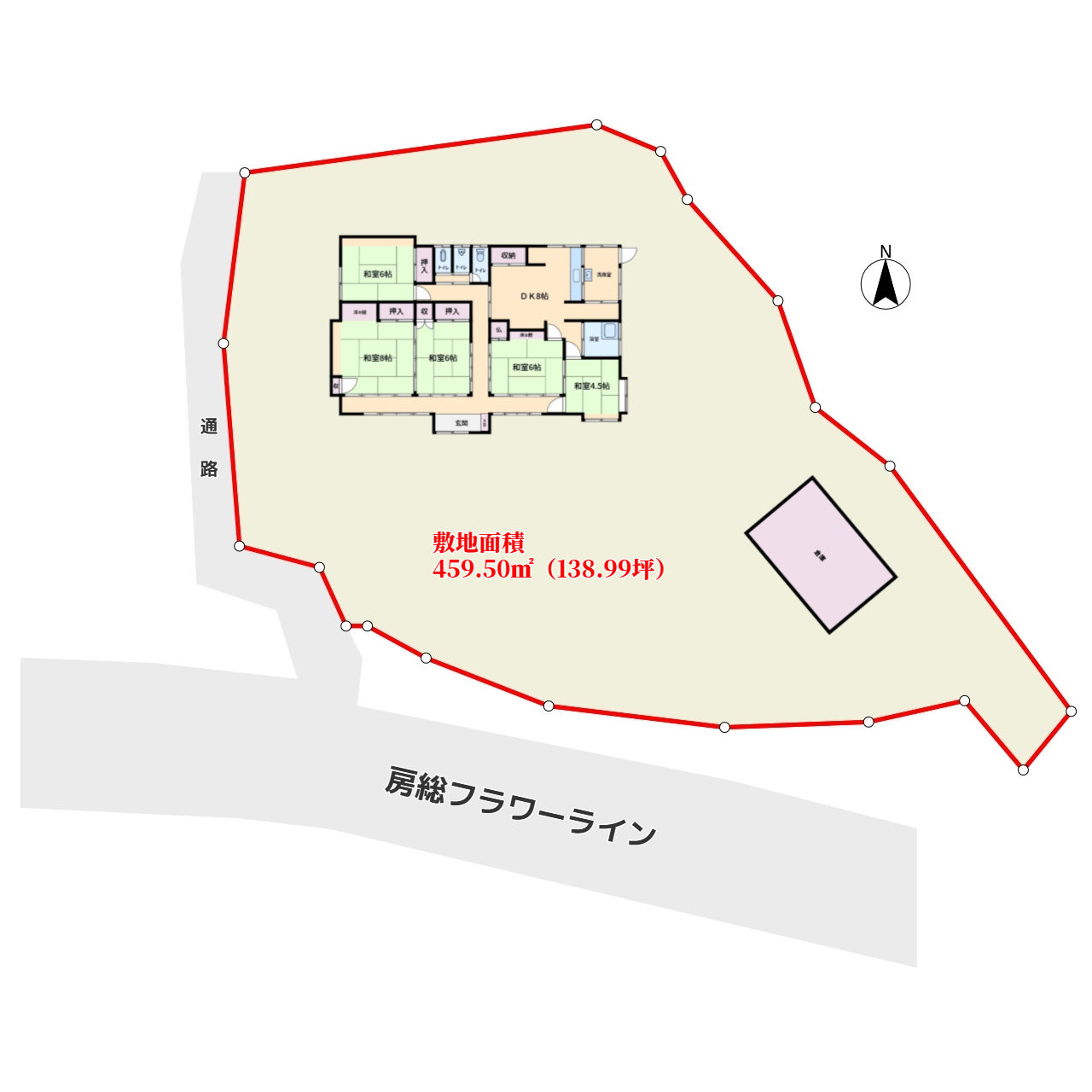 海望売民家　館山市坂田　5DK　880万円 物件概略図