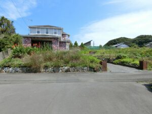 西側の道路から見た物件全景