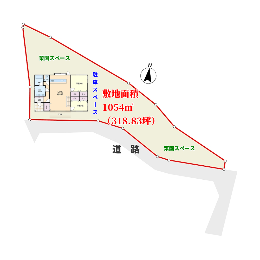 売別荘 鴨川市上 3LDK 2800万円 物件概略図