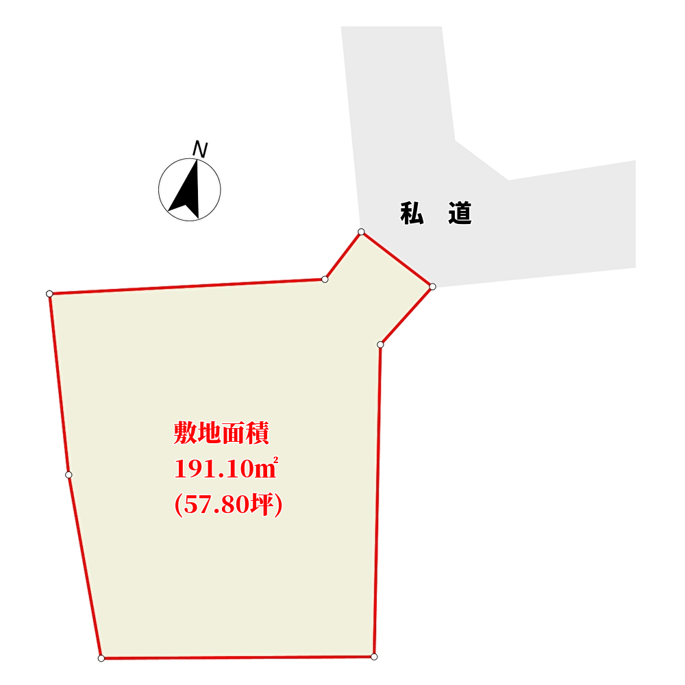 売地 館山市那古 191.10㎡(57.80坪) 570万円 物件概略図