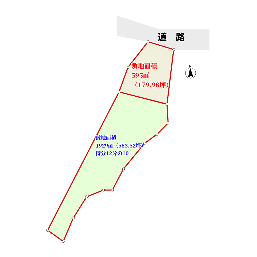 売地 館山市宮城 595㎡(179.98坪) 680万円 物件概略図