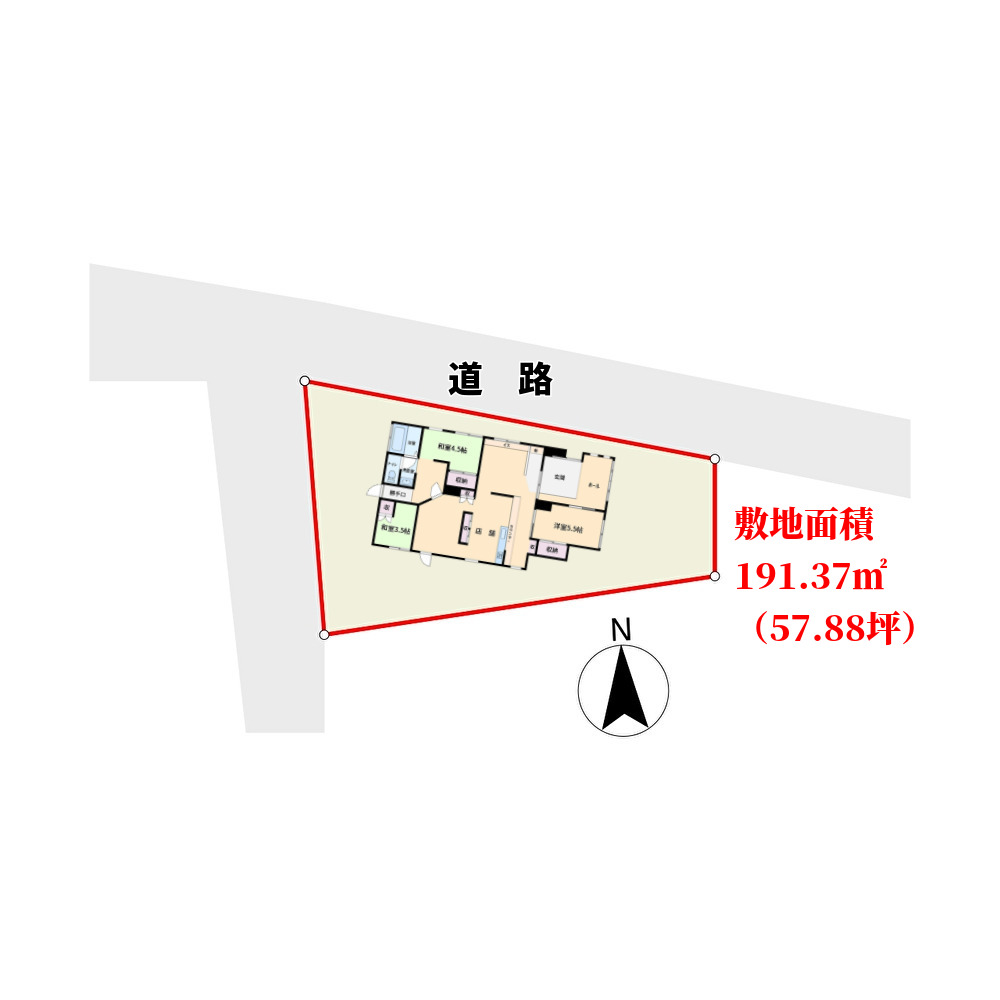 リフォーム済売家 館山市北条 3LDK 1480万円 物件概略図