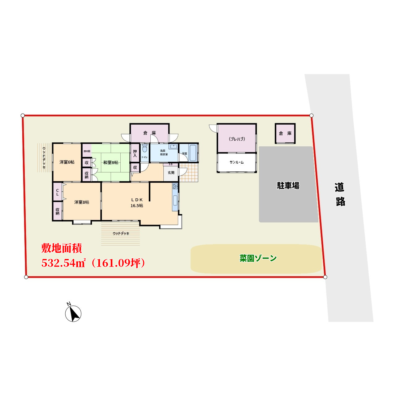 売家 館山市神余(東虹苑) 3LDKほか 1450万円 物件概略図