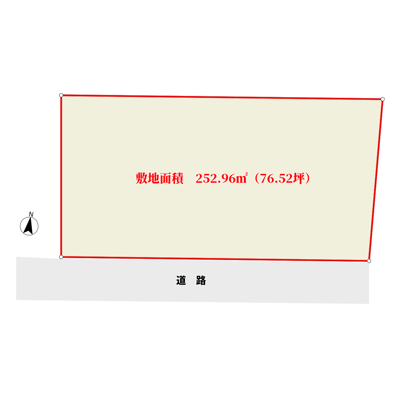 海浜売地 館山市八幡 252.96㎡(76.52坪) 920万円 物件概略図