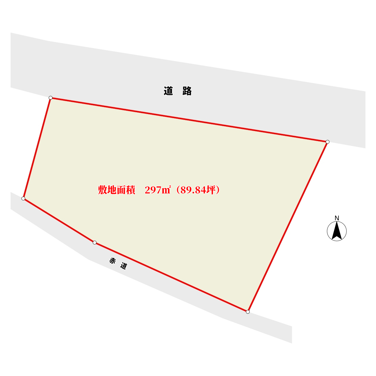 海一望売地 館山市坂井 297㎡(89.84坪) 2480万円 物件概略図